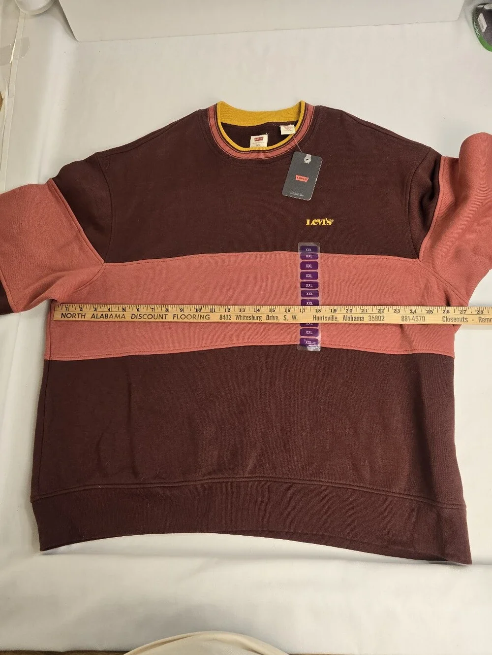 New Levi's Striped Rugby Style Crewneck Sweatshirt Size XL